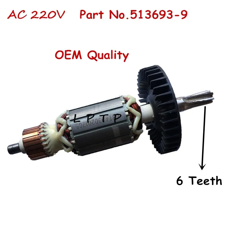 Good quality the OEM quality 513693-9 AC220V 6 Teeth Armature Rotor replacment for Makita HR4030C Rotary hammer Motor
Good quality the OEM quality 513693-9 AC220V 6 Teeth Armature Rotor replacment for Makita HR4030C Rotary hammer Motor