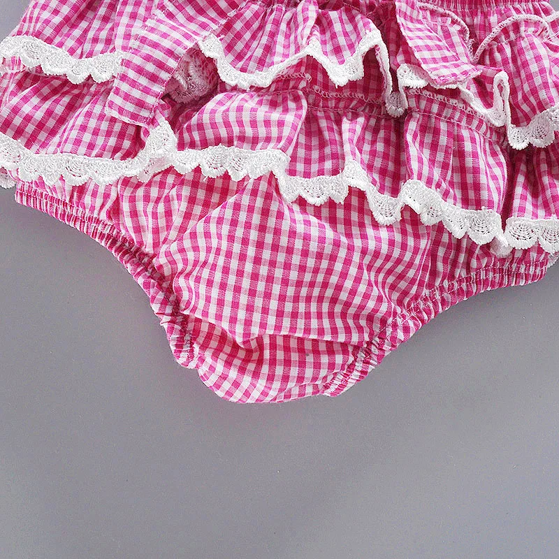 Newborn Girl Rompers Summer New Plaid Lace Sling Ruffle Jumpsuit Pullover Clothes Toddler Baby Kids Cute Fashion Clothes 3-24M
Newborn Girl Rompers Summer New Plaid Lace Sling Ruffle Jumpsuit Pullover Clothes Toddler Baby Kids Cute Fashion Clothes 3-24M