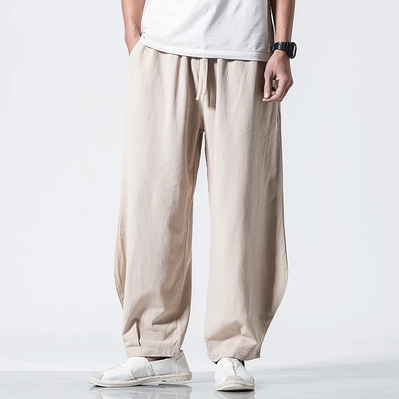 Spring Cotton Linen Harem Pants Men Loose Breathable Joggers Trousers Male Cross-pants Crotch Slacks Khaki Baggy Wide Leg Pants
Spring Cotton Linen Harem Pants Men Loose Breathable Joggers Trousers Male Cross-pants Crotch Slacks Khaki Baggy Wide Leg Pants