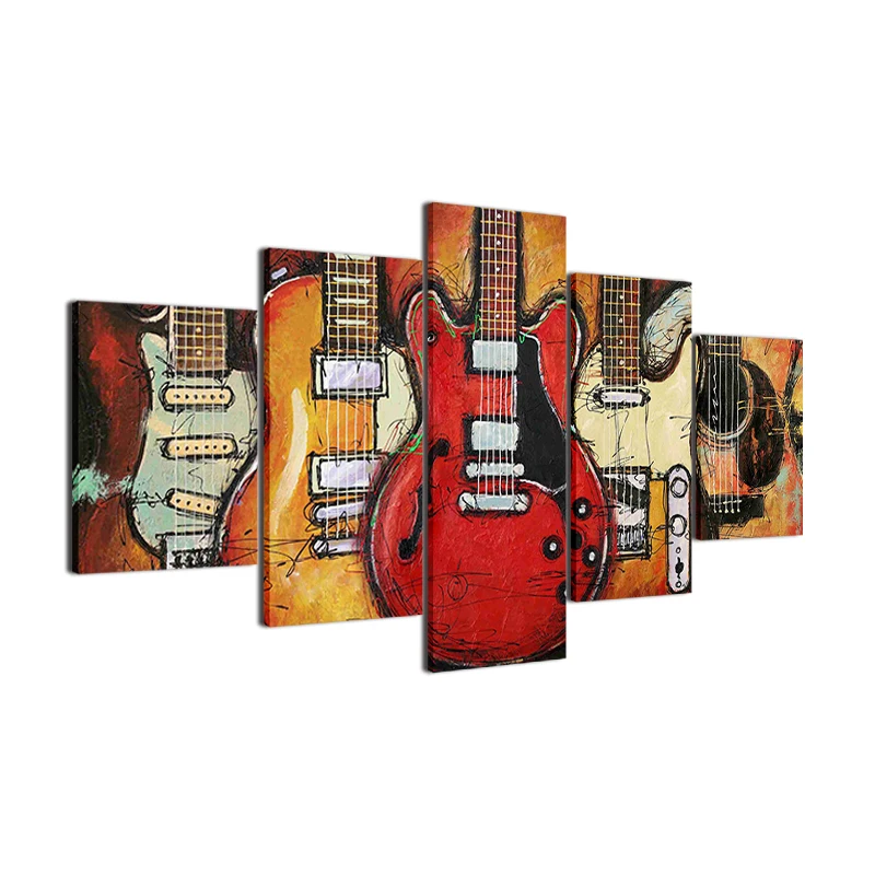 5 Pieces Modern Canvas Painting HD Printed Wall Art Abstract Guitar Music Poster Modular Pictures Decoration for Room Unframed
5 Pieces Modern Canvas Painting HD Printed Wall Art Abstract Guitar Music Poster Modular Pictures Decoration for Room Unframed