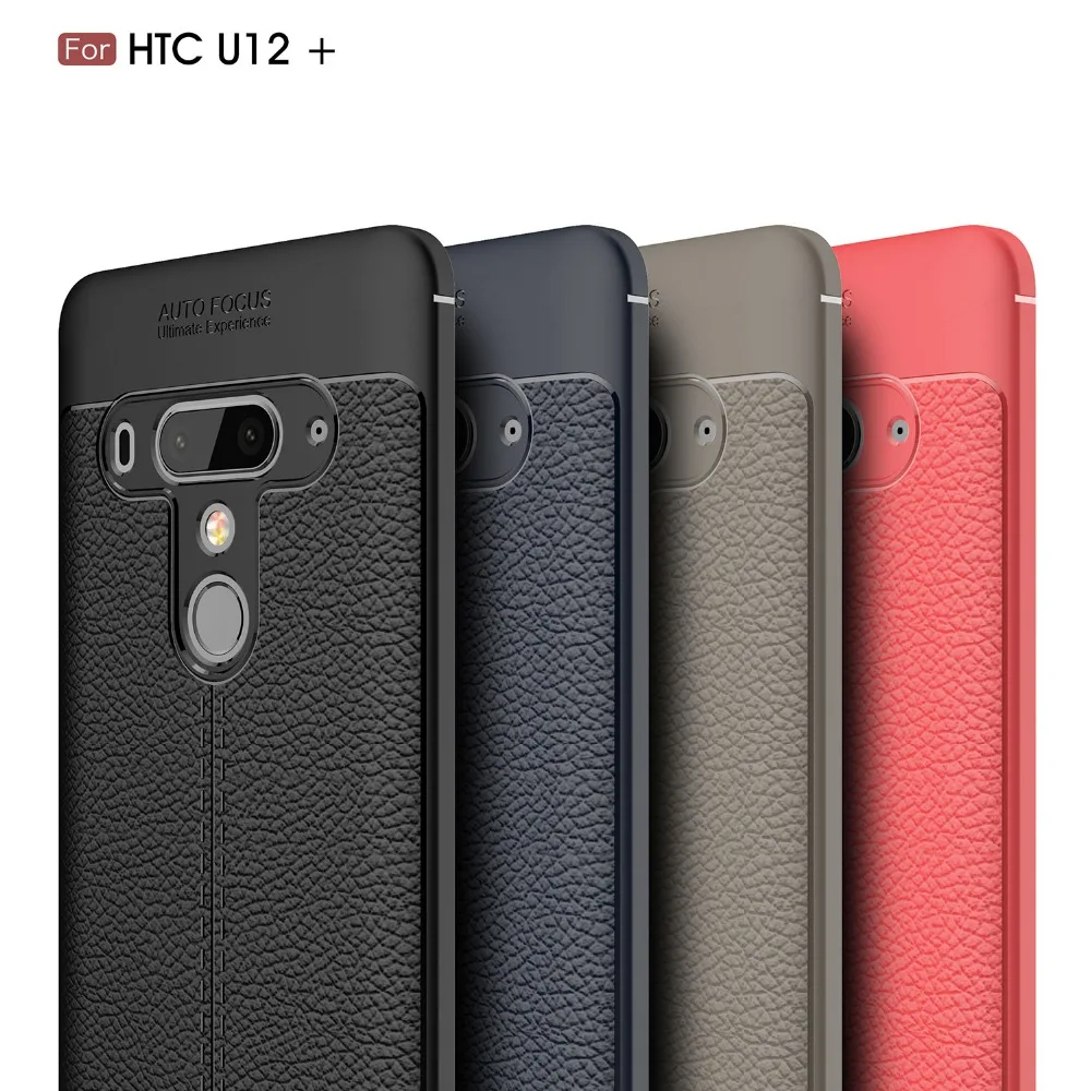 Мягкий чехол для телефона из ТПУ BEFOSSON HTC U12 plus кожаный с зернистой текстурой