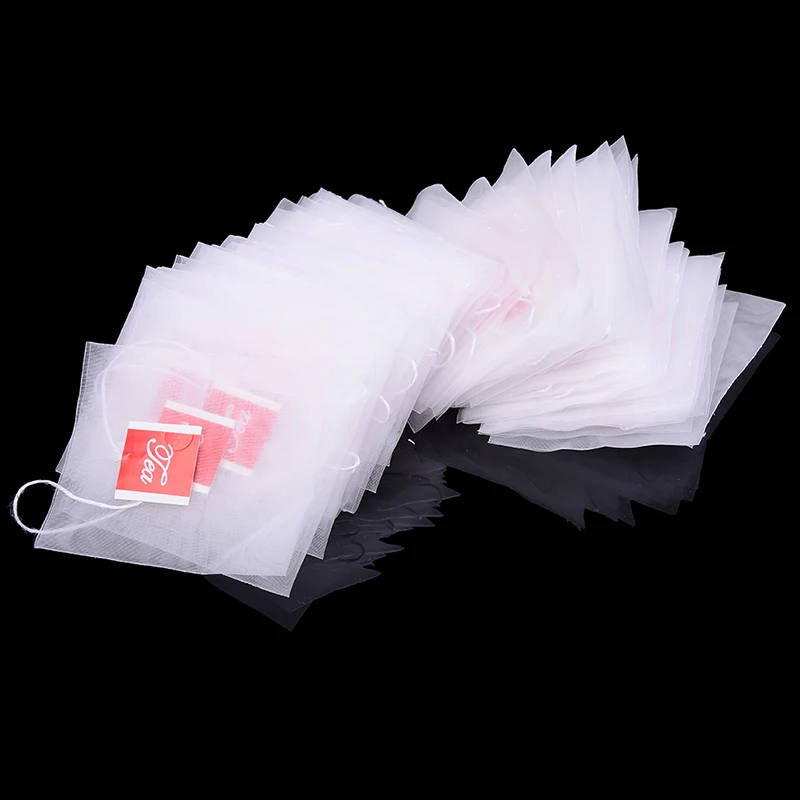 100 шт./лот 7x6 см чайные пакетики инфузор со шнурком запаянный саше фильтровальная