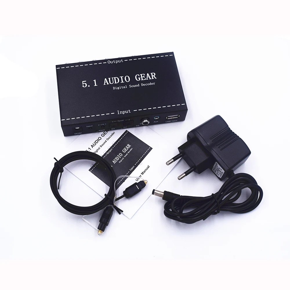 New 5.1 Digital Audio Decoder Audio Gear DTS AC3 Digital Audio to Analog 5.1 /2.1 Converter with Spdif Coaxial Stereo
New 5.1 Digital Audio Decoder Audio Gear DTS AC3 Digital Audio to Analog 5.1 /2.1 Converter with Spdif Coaxial Stereo