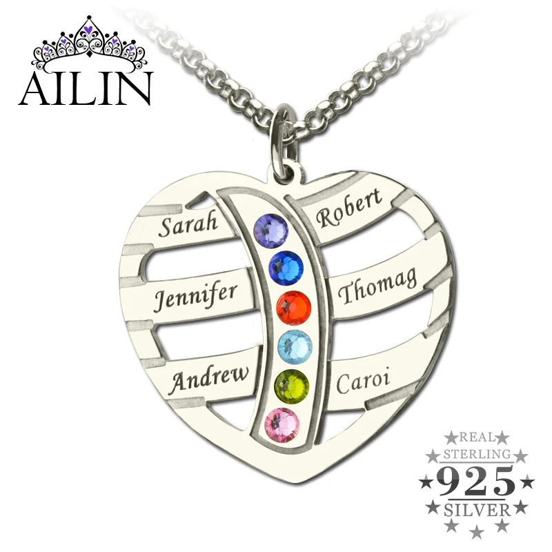 AILIN, серебряное ожерелье с надписью «Birthstone Family Name», ожерелье с сердцем и именем для детей, индивидуальное Брендовое семейное ожерелье, подар...
AILIN, серебряное ожерелье с надписью «Birthstone Family Name», ожерелье с сердцем и именем для детей, индивидуальное Брендовое семейное ожерелье, подар...