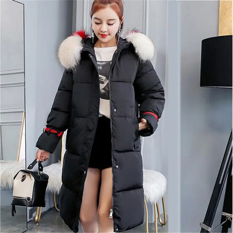 Women Long Winter Down Coat Fashion Female Big Fur Collar Duck Parkas Jacket Thick Warm Print Down Coat Slim Wadded Jacket
Women Long Winter Down Coat Fashion Female Big Fur Collar Duck Parkas Jacket Thick Warm Print Down Coat Slim Wadded Jacket