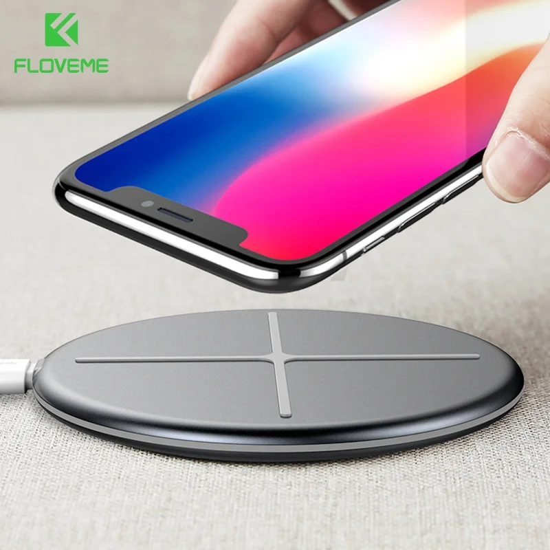 Беспроводное зарядное устройство FLOVEME Qi для iPhone X XS Max 8 Plus ультратонкое 5 Вт Samsung