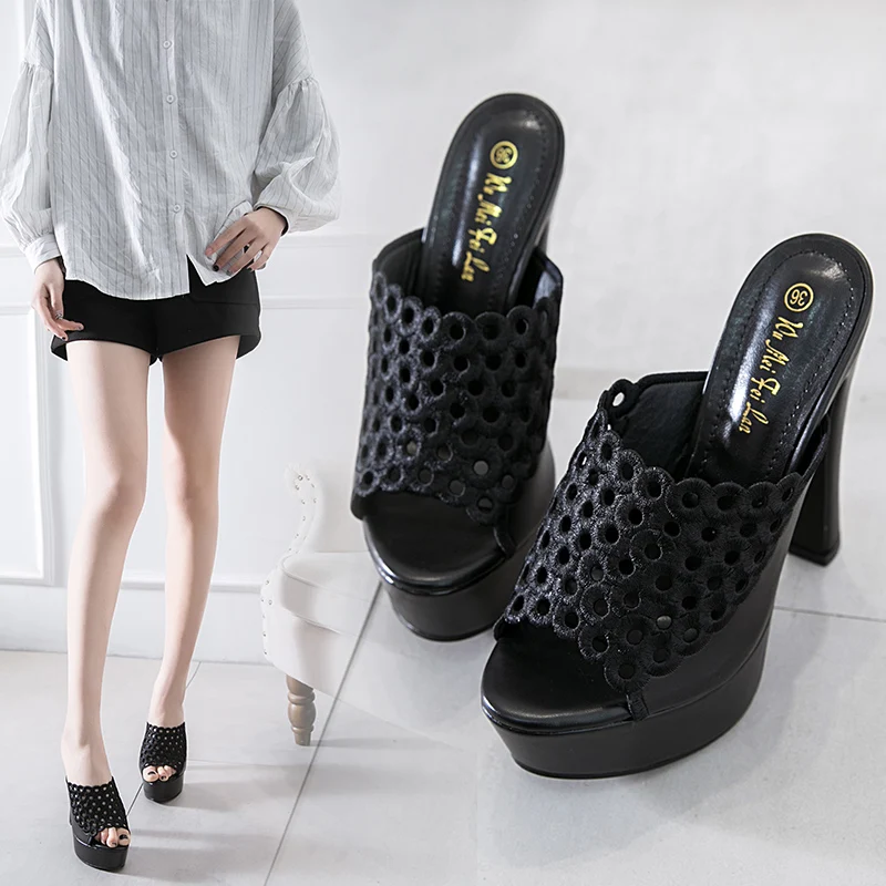 2019 Women Wedge Slipper Rome Platform High Heel 15cm Hollowing Summer Women Peep Toe Ladies Shoes Outdoor Sandals Black mujer
2019 Women Wedge Slipper Rome Platform High Heel 15cm Hollowing Summer Women Peep Toe Ladies Shoes Outdoor Sandals Black mujer