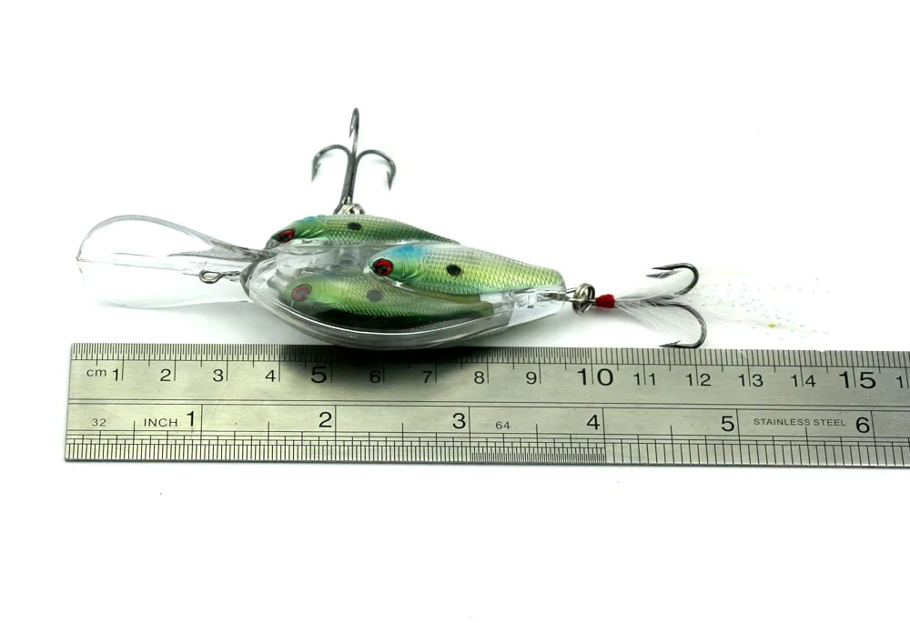 5 pcs Group Fishes Crank Bait Fishing lures 4# Feather Hooks Wobblers Bass plastic hard bait 9.7cm/17.1g Artificial Bait(CB029A)
5 pcs Group Fishes Crank Bait Fishing lures 4# Feather Hooks Wobblers Bass plastic hard bait 9.7cm/17.1g Artificial Bait(CB029A)