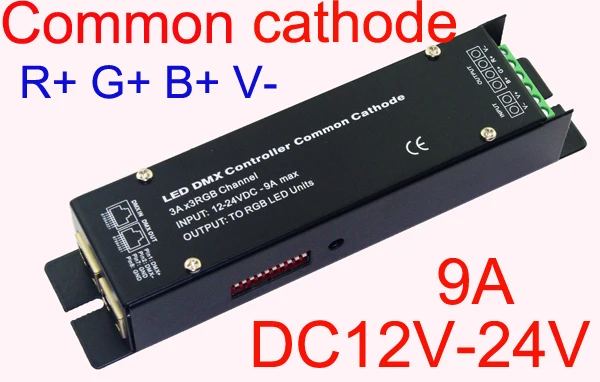Фото Высокочастотный 3CH DMX512 светодиодный RGB контроллер постоянного напряжения общий