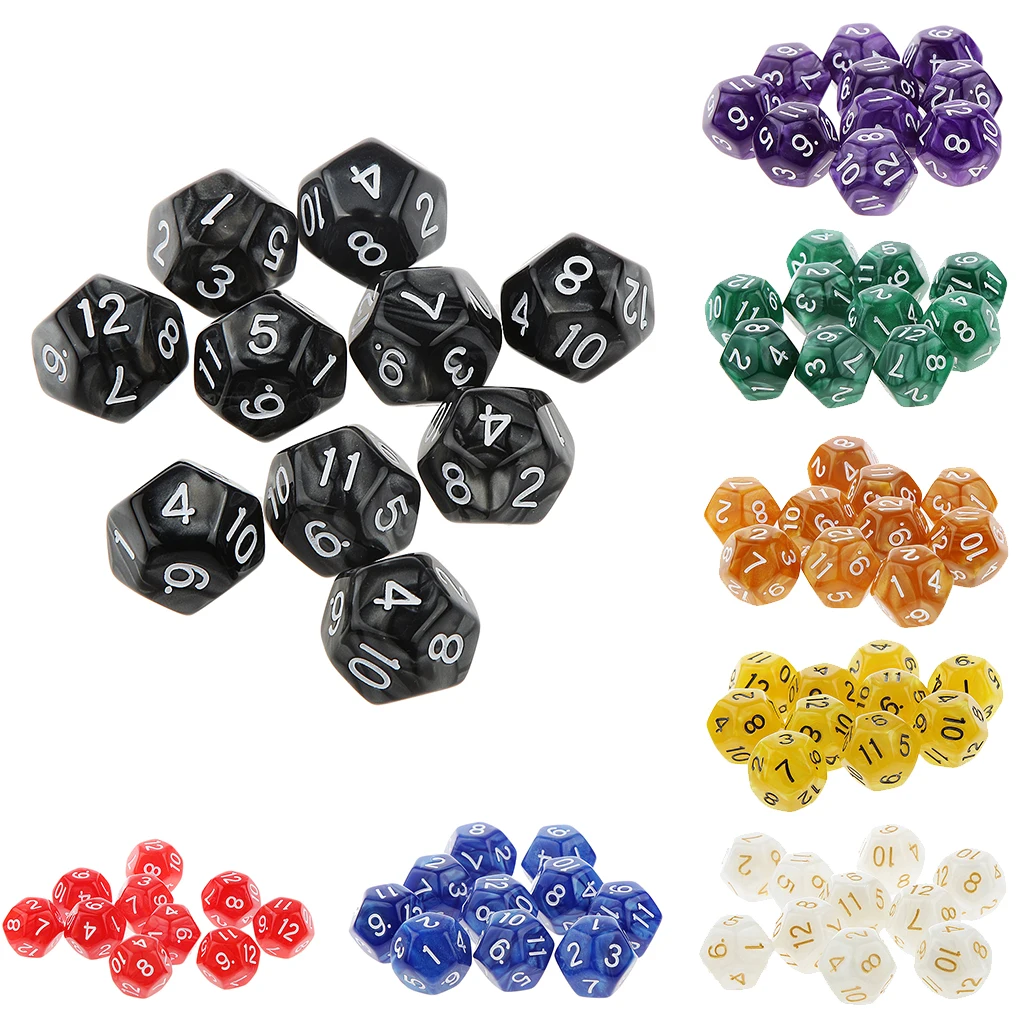Multicolor 10pcs Twelve Sided Dice D6 D10 D12 Playing D&D RPG Party Acrylic Games Dices Funny Family Pub Club Game Accessories
Multicolor 10pcs Twelve Sided Dice D6 D10 D12 Playing D&D RPG Party Acrylic Games Dices Funny Family Pub Club Game Accessories