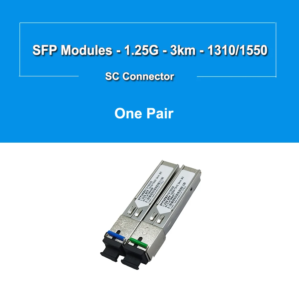 1000 Base-BX приемопередатчик 1 25 Гбит/с BIDI 3-20 км 1310nm/1550nm SFP модули LC/SC разъем |