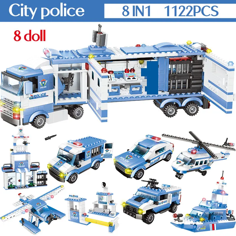 1102-1122pcs SWAT City Police Station Building Blocks City Truck Car Team Figures Bricks Educational Toys For Children
1102-1122pcs SWAT City Police Station Building Blocks City Truck Car Team Figures Bricks Educational Toys For Children
