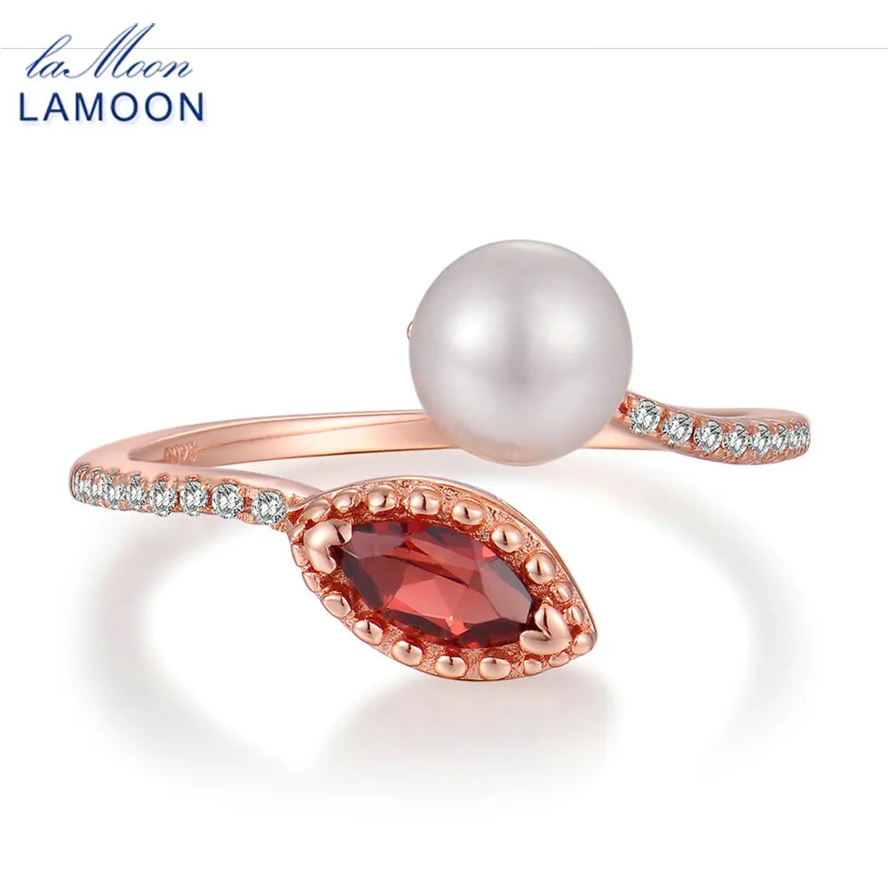 LAMOON Natural Red Garnet Freshwater Pearl 925 Sterling Silver Jewelry Wedding Ring with S925 For Women LMRI048
LAMOON Natural Red Garnet Freshwater Pearl 925 Sterling Silver Jewelry Wedding Ring with S925 For Women LMRI048