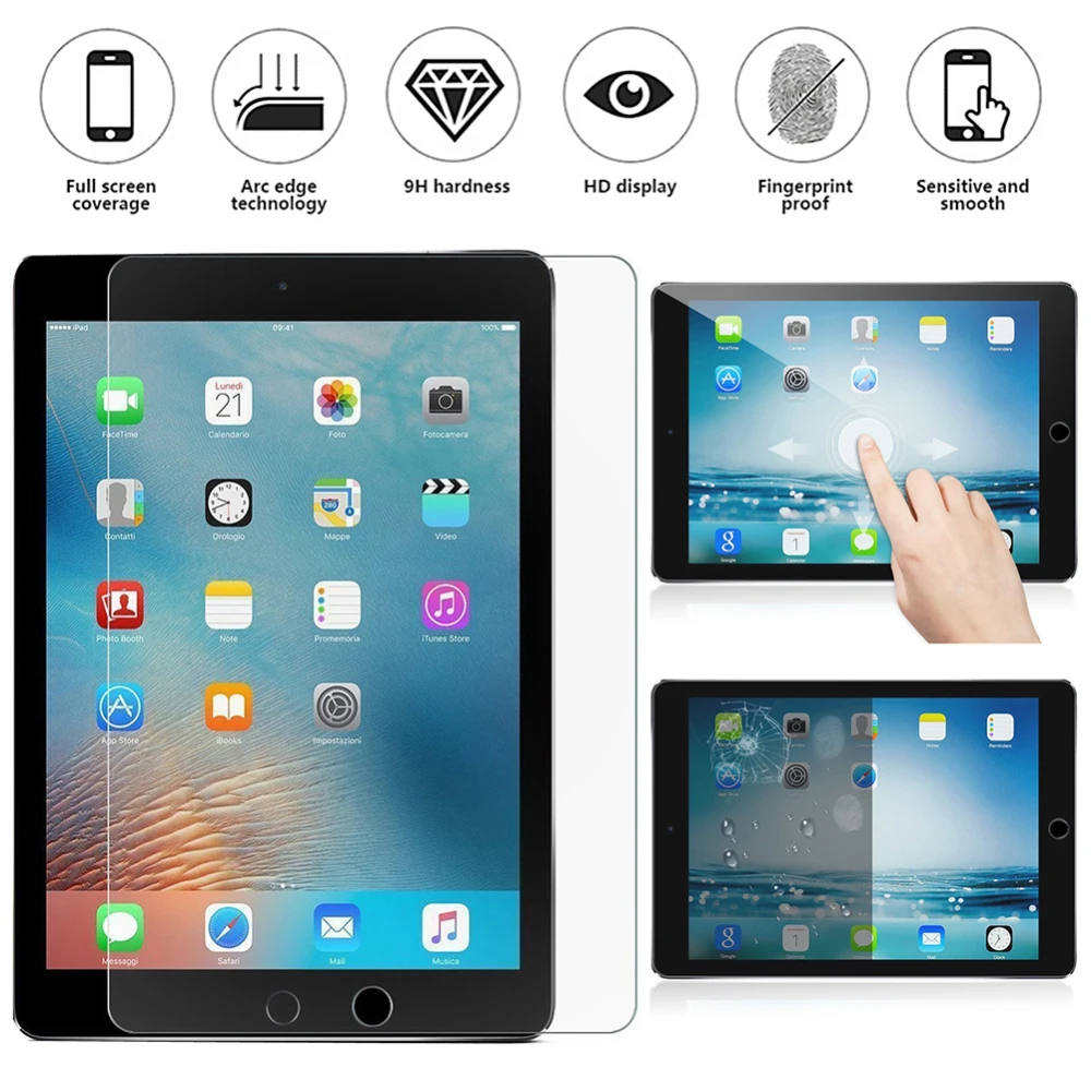 защитное стекло 9 H Закаленное экран протектор для Ipad 2/3/4 Air 1/2 мини 1/2/ 3/4 Pro 7 и 10 5