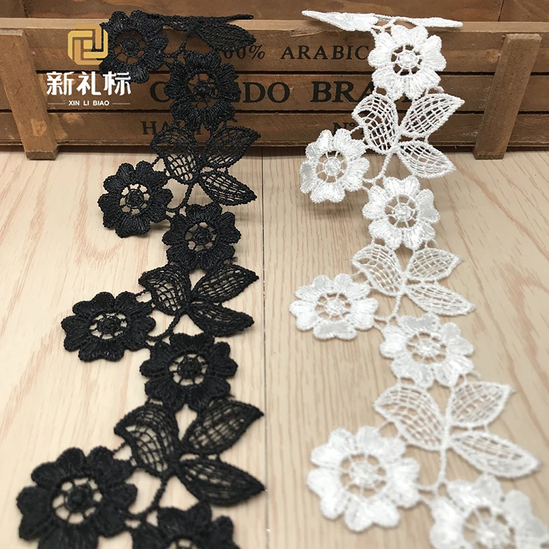 Wide 5.5cm Flower Lace Water Soluble Embroidery Lace DIY Manual Skirt Garment Underwear Accessories DIY Black White Lace 3yards
Wide 5.5cm Flower Lace Water Soluble Embroidery Lace DIY Manual Skirt Garment Underwear Accessories DIY Black White Lace 3yards
