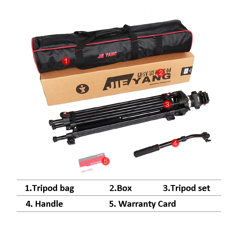 JIEYANG JY0606 Professional Multitube Tripod Stand Fluid Head For Panoramic Shooting Video Film DSLR Camera 75-161cm Height
JIEYANG JY0606 Professional Multitube Tripod Stand Fluid Head For Panoramic Shooting Video Film DSLR Camera 75-161cm Height