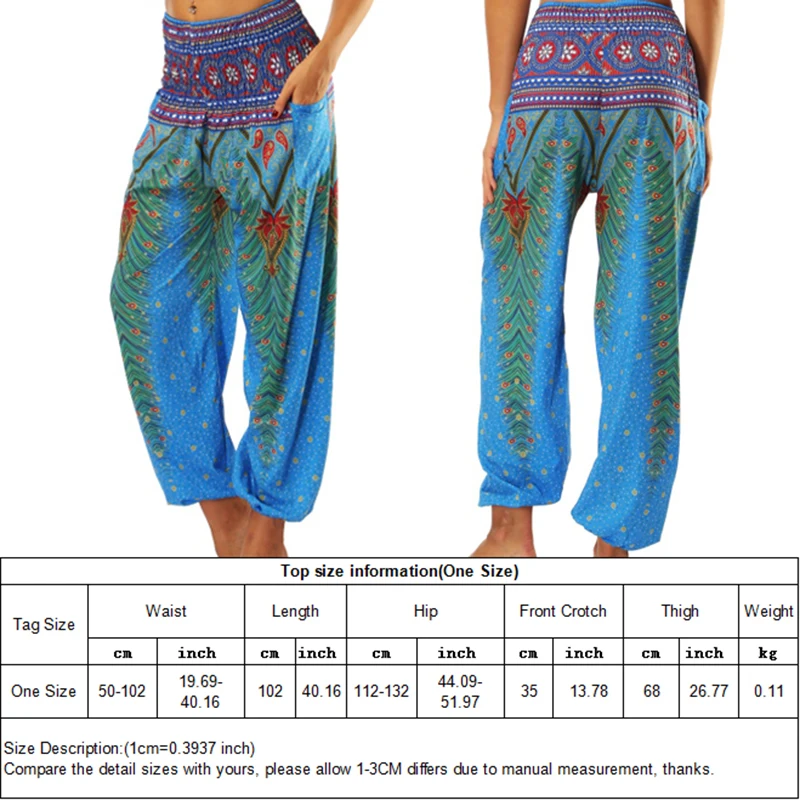 Yoga Pants Women Full Length Elastic Waist Polyester Printed Breathable Wide Bloomers Loose Trousers With Pouch New 
Yoga Pants Women Full Length Elastic Waist Polyester Printed Breathable Wide Bloomers Loose Trousers With Pouch New