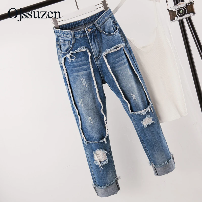 Harajuku Ripped Jeans Pants For Women Classic Trousers Washed Patchwork Female Destroyed Denim Pants XL-5XL Plus Size Women's
Harajuku Ripped Jeans Pants For Women Classic Trousers Washed Patchwork Female Destroyed Denim Pants XL-5XL Plus Size Women's