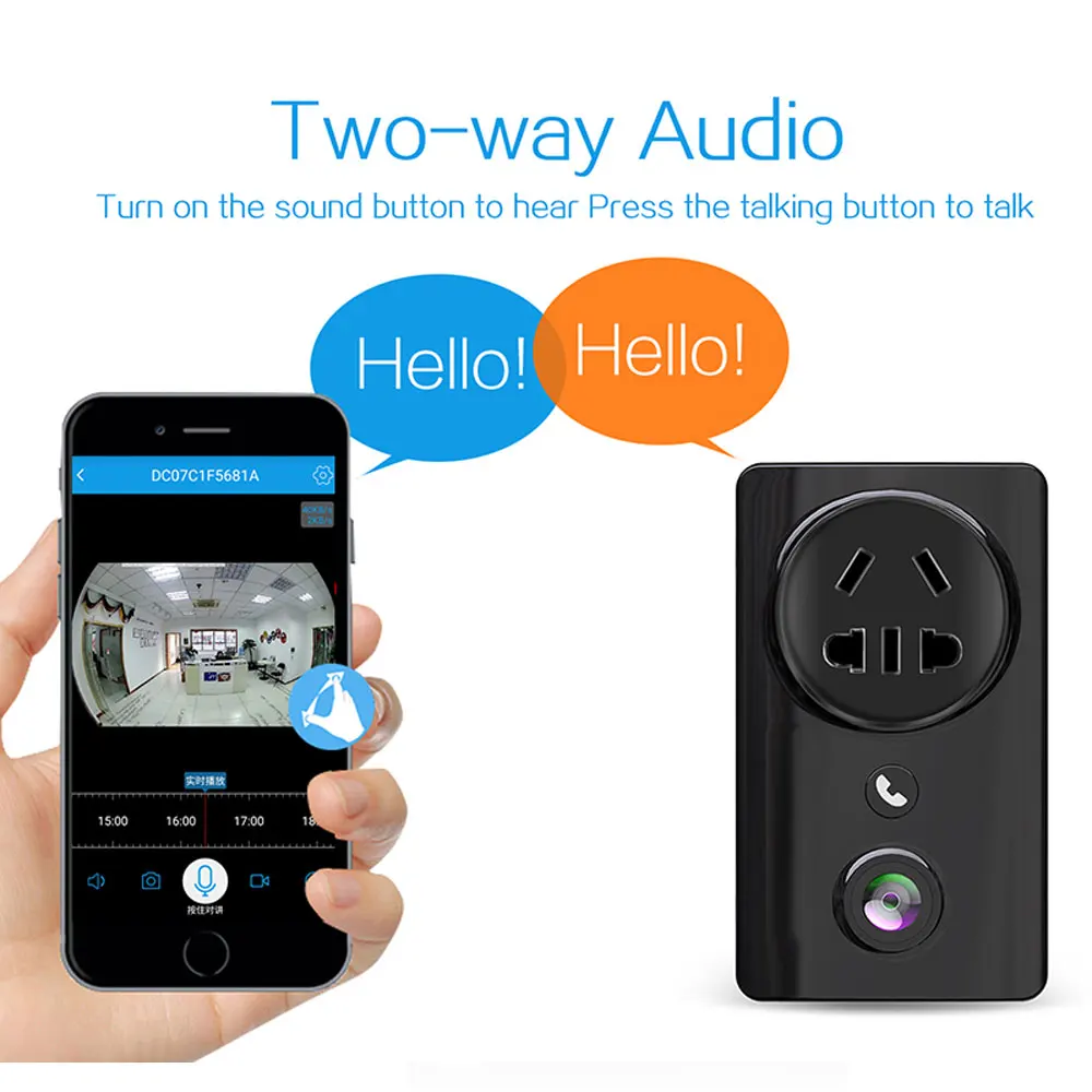 HCVAHDN Mini 180 Degree Wifi Camera 1080P Wireless Home Security Monitor Two way Audio IR-CUT Socket Power Adapter HD IP Cameras
HCVAHDN Mini 180 Degree Wifi Camera 1080P Wireless Home Security Monitor Two way Audio IR-CUT Socket Power Adapter HD IP Cameras