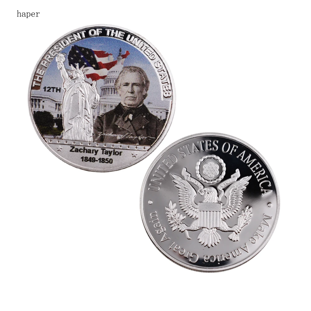 Home Decorative American President Metal Coin Creative Zachary Taylor Memory Coins Quality Ornament for Souvenir
Home Decorative American President Metal Coin Creative Zachary Taylor Memory Coins Quality Ornament for Souvenir