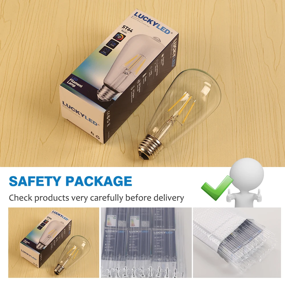 LUCKYLED Edison Led Bulb E27 220V 240V Vintage Filament Led Bulb Light 2W 4W 6W 8W Retro Glass Ball Bombillas ST64 Led Lamp
LUCKYLED Edison Led Bulb E27 220V 240V Vintage Filament Led Bulb Light 2W 4W 6W 8W Retro Glass Ball Bombillas ST64 Led Lamp