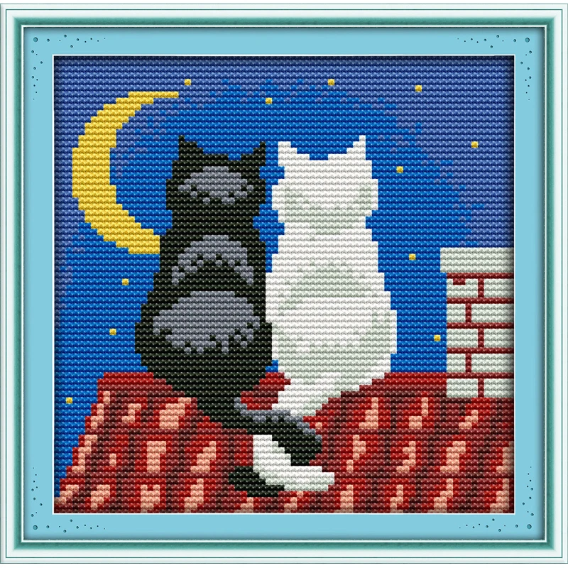 Everlasting Love The Black And The White Cats Chinese Cross Stitch Kits Ecological Cotton Stamped 11CT DIY New Year Decorations
Everlasting Love The Black And The White Cats Chinese Cross Stitch Kits Ecological Cotton Stamped 11CT DIY New Year Decorations