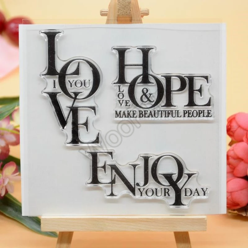Love Hope Enjoy Sentiment Clear Stamp Rubber Clear Stamp for Card Making Decoration and Scrampbooking
Love Hope Enjoy Sentiment Clear Stamp Rubber Clear Stamp for Card Making Decoration and Scrampbooking