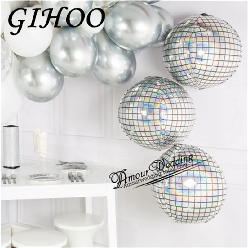 20 pcs of 22 inch 4D round disco luminous metal silver foil balloon laser birthday party decoration helium inflatable supplies
20 pcs of 22 inch 4D round disco luminous metal silver foil balloon laser birthday party decoration helium inflatable supplies