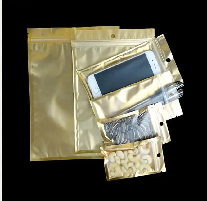 100pcs 9 Size Frosted Clear Surface Reclosable Zipper Packing Pack Bag Gold Aluminized Film Storage Package Zip Lock Ziplock Bag
100pcs 9 Size Frosted Clear Surface Reclosable Zipper Packing Pack Bag Gold Aluminized Film Storage Package Zip Lock Ziplock Bag