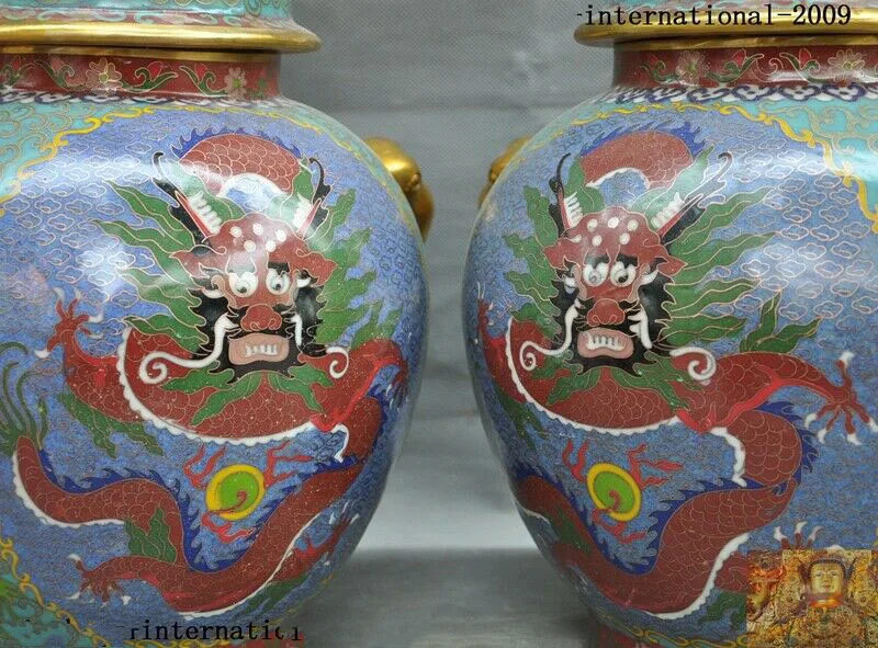 wedding decoration 13"China dynasty Bronze Cloisonne enamel Gilt Dragon Crock tank pot canister jar
wedding decoration 13"China dynasty Bronze Cloisonne enamel Gilt Dragon Crock tank pot canister jar