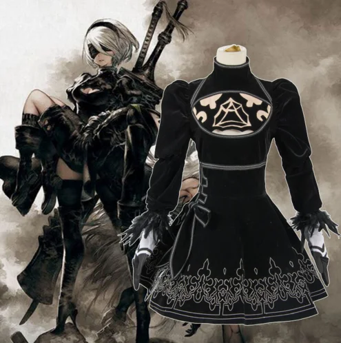 Костюм для косплея NieR Automata 2B, парик, униформа для волос, черное платье, женское платье для Хэллоуина, стандартное изготовление
Костюм для косплея NieR Automata 2B, парик, униформа для волос, черное платье, женское платье для Хэллоуина, стандартное изготовление