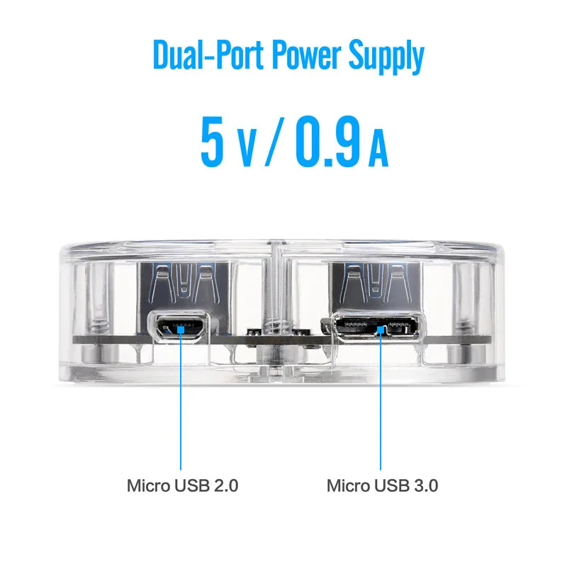 Прозрачный 4-портовый концентратор CHIPAL USB 3 0 для настольного компьютера/ноутбука