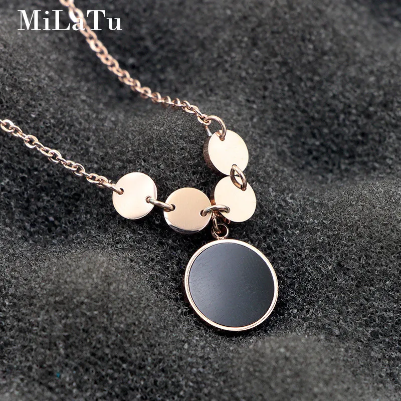 MiLaTu Factory Price Interlocking Chokers Necklace For Women Rose Gold Color Stainless Steel Mom Jewelry Gift NE708G | Украшения и