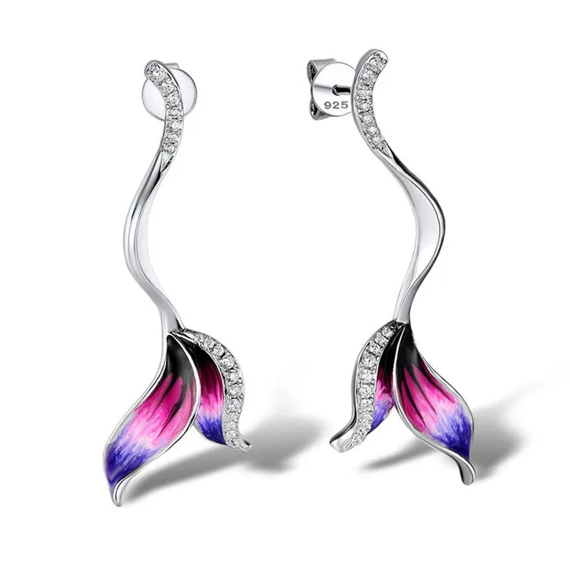 Hot Fashion Silver 925 Stud Earrings Drip Oil Flower Earrings for Women Girls Zircon Earrings Wedding Jewelry pendientes mujer
Hot Fashion Silver 925 Stud Earrings Drip Oil Flower Earrings for Women Girls Zircon Earrings Wedding Jewelry pendientes mujer