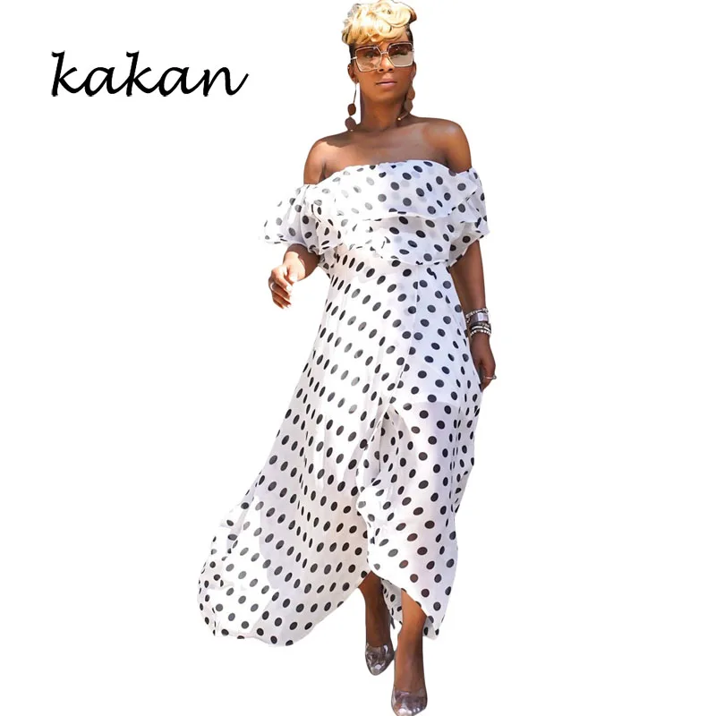 Kakan bohemian chiffon long dress summer new dot digital print tube top dress irregular women's dress
Kakan bohemian chiffon long dress summer new dot digital print tube top dress irregular women's dress