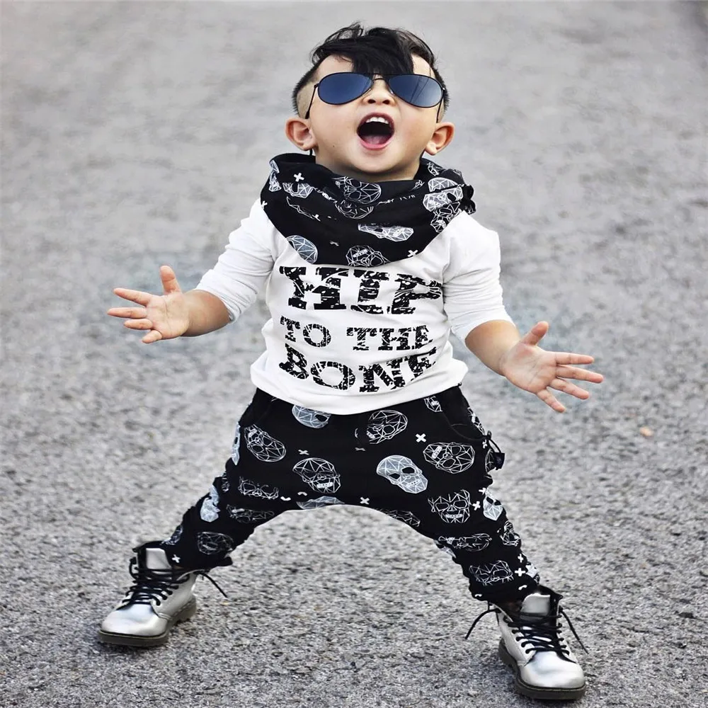 Комплект детской одежды в стиле рок-стрит из 2 предметов футболка для маленьких
