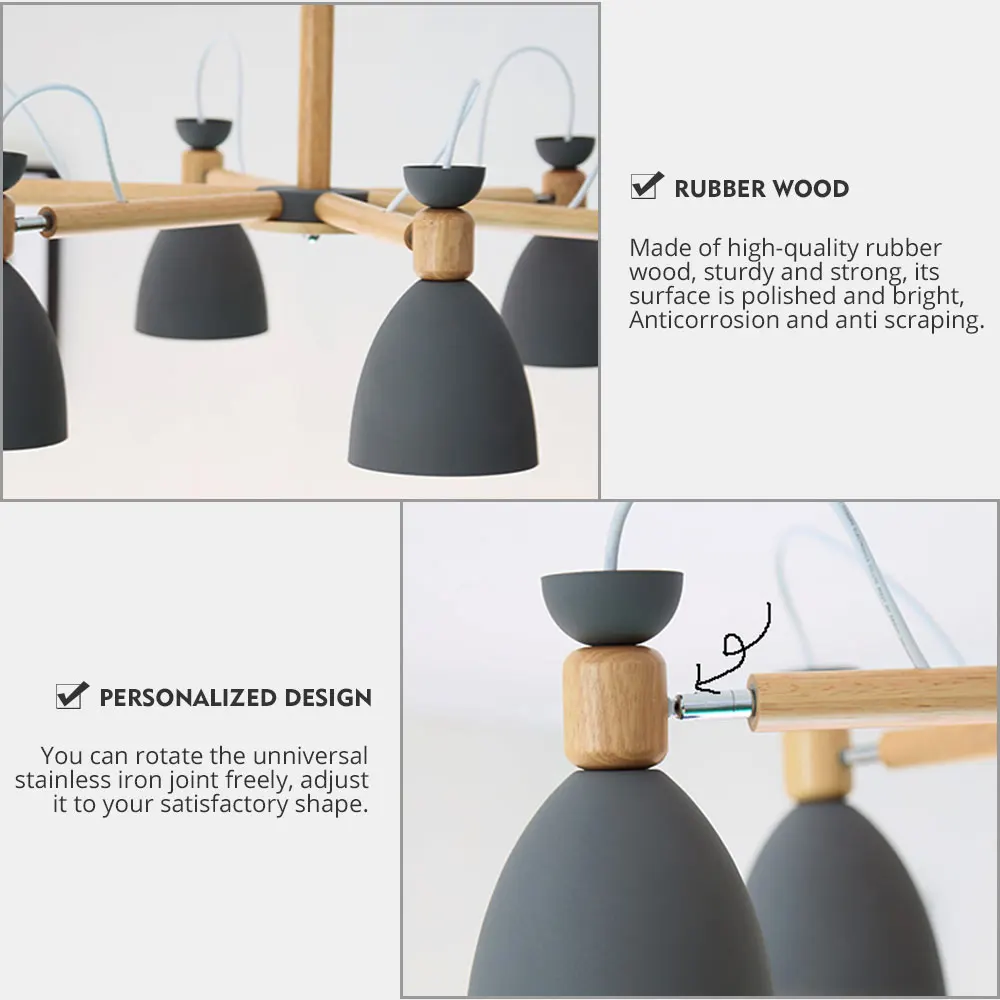 LED Pendant Lamp Nordic Simple Pendant Lights Modern Lights for Living room Bedroom Hotel Decor 3/6/8 Sockets Wood Pendant Lighs
LED Pendant Lamp Nordic Simple Pendant Lights Modern Lights for Living room Bedroom Hotel Decor 3/6/8 Sockets Wood Pendant Lighs