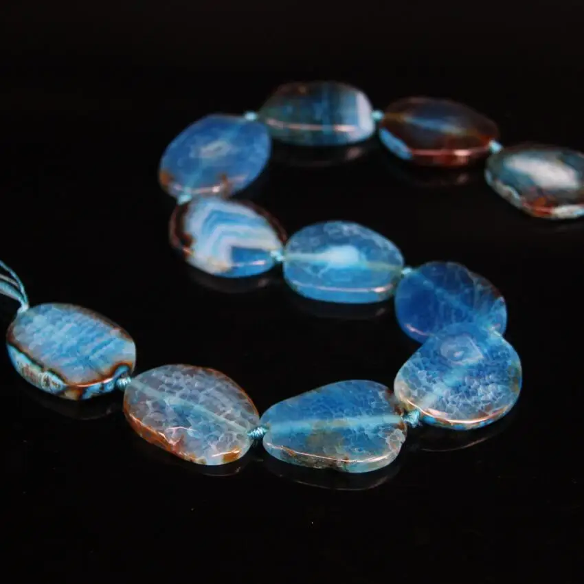 11-12PCS/strand Blue Dragon Veins Agates Raw Slab Beads,Natural Onxy Stone Slice Nugget Necklace Pendant Jewelry Supplier
11-12PCS/strand Blue Dragon Veins Agates Raw Slab Beads,Natural Onxy Stone Slice Nugget Necklace Pendant Jewelry Supplier
