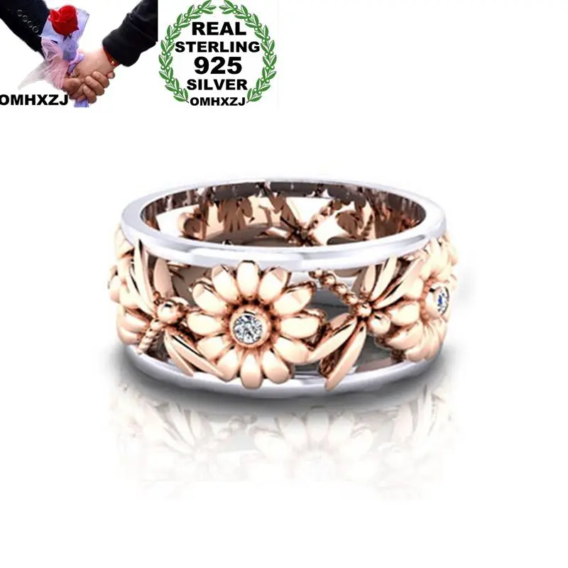 OMHXZJ Wholesale European Fashion Woman Girl Party Wedding Gift Flower Zircon 925 Sterling Silver 18KT Rose Gold Ring RR414
OMHXZJ Wholesale European Fashion Woman Girl Party Wedding Gift Flower Zircon 925 Sterling Silver 18KT Rose Gold Ring RR414