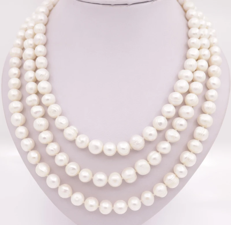 Natural White Growth Freshwater Pearl strands Necklace 10mm stone Handmade Jewelry 62" Long
Natural White Growth Freshwater Pearl strands Necklace 10mm stone Handmade Jewelry 62" Long