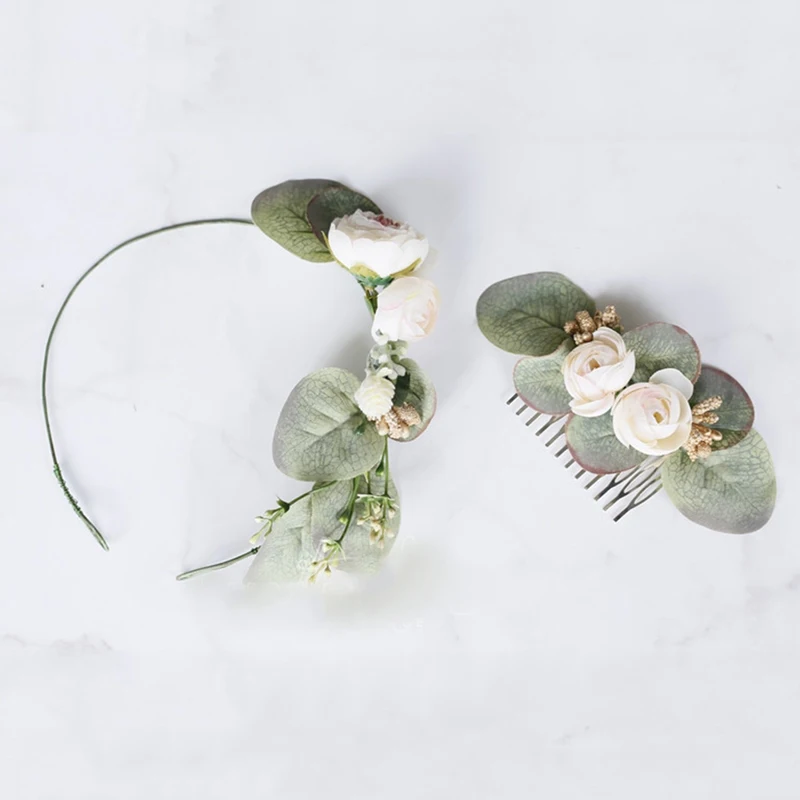 Trendy Greenery Flower Hair Comb Floral Women Headpiece for Wedding Ceremony Bride Accessories
Trendy Greenery Flower Hair Comb Floral Women Headpiece for Wedding Ceremony Bride Accessories