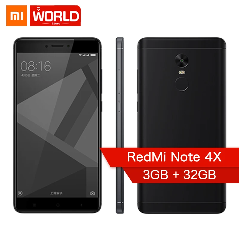 Оригинальный Xiaomi Redmi Note 4x мобильный телефон Snapdragon 625 Octa Core 5.5 "FHD 3 ГБ Оперативная