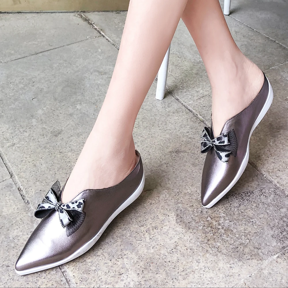 Meotina Summer Slippers Women Mules Shoes Natural Genuine Leather Wedge High Heel Shoes Bow Pointed Toe Slides Ladies Size 34-39
Meotina Summer Slippers Women Mules Shoes Natural Genuine Leather Wedge High Heel Shoes Bow Pointed Toe Slides Ladies Size 34-39