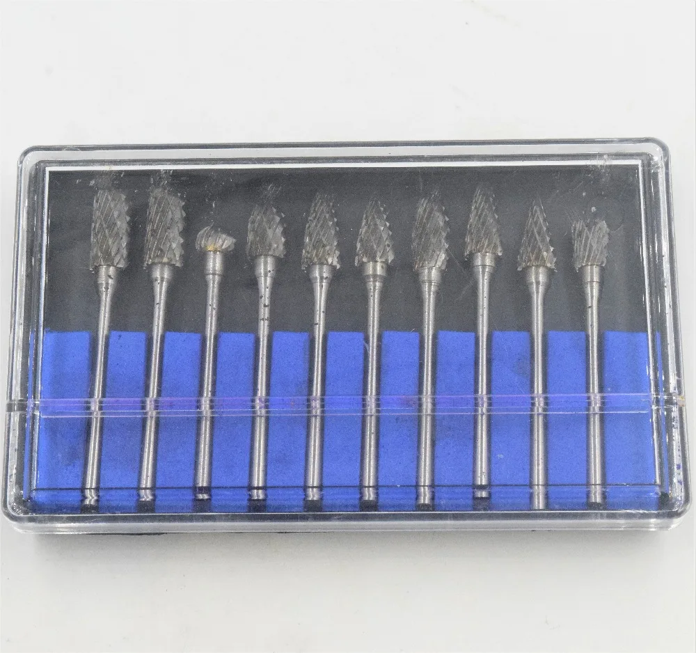 10Pcs / set 1/8 "Shank 6mm Tungsten Carbide Milling Cutter Rotary Burr Double Diamond Cut Rotary Tools Electric Grinding Tools
10Pcs / set 1/8 "Shank 6mm Tungsten Carbide Milling Cutter Rotary Burr Double Diamond Cut Rotary Tools Electric Grinding Tools