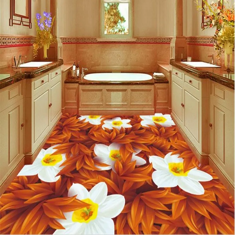 beibehang Large custom flooring stickers vector three-dimensional daffodils painted bathroom floor bathroom floor decoration
beibehang Large custom flooring stickers vector three-dimensional daffodils painted bathroom floor bathroom floor decoration