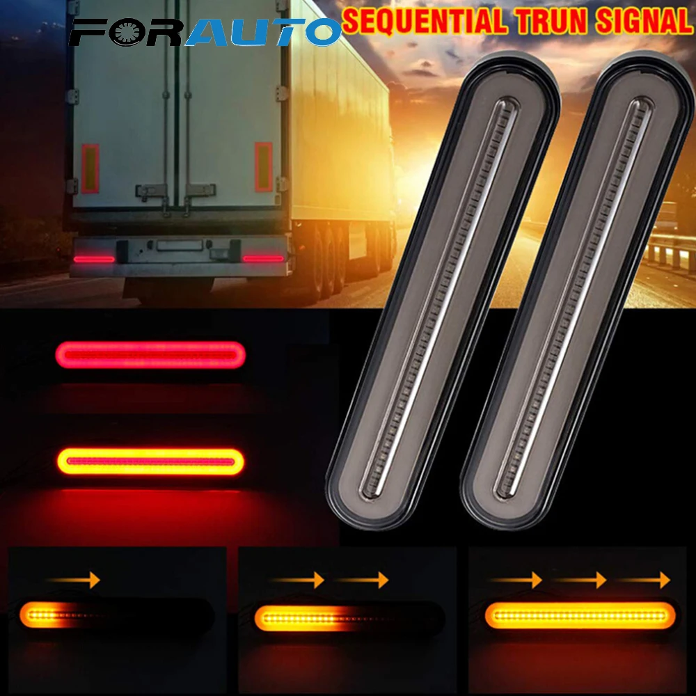 FORAUTO 2pcs 12-24V LED Truck Trailer Lights Stop Flowing Turn Signal Brake Rear Tail Light Neon IP67 Waterproof
FORAUTO 2pcs 12-24V LED Truck Trailer Lights Stop Flowing Turn Signal Brake Rear Tail Light Neon IP67 Waterproof