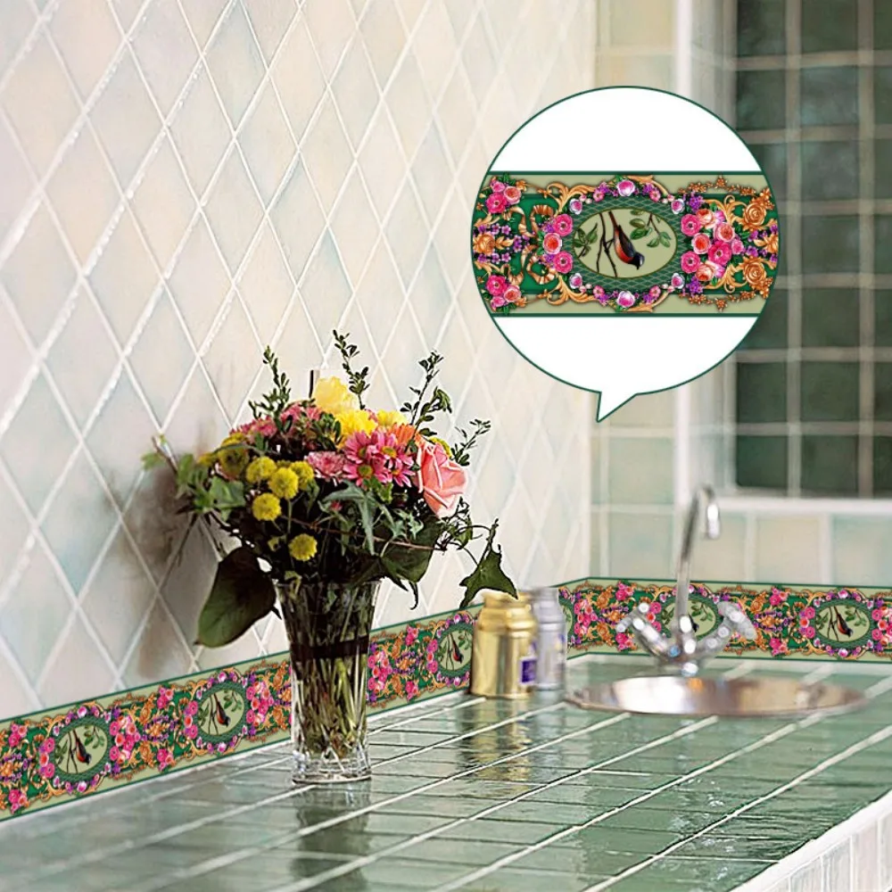 Creative Self Adhesive Wallpaper Baseboard Waterproof LivingRoom Bathroom Retro Floral Bird Pattern Waistline Wall StickersYX002
Creative Self Adhesive Wallpaper Baseboard Waterproof LivingRoom Bathroom Retro Floral Bird Pattern Waistline Wall StickersYX002