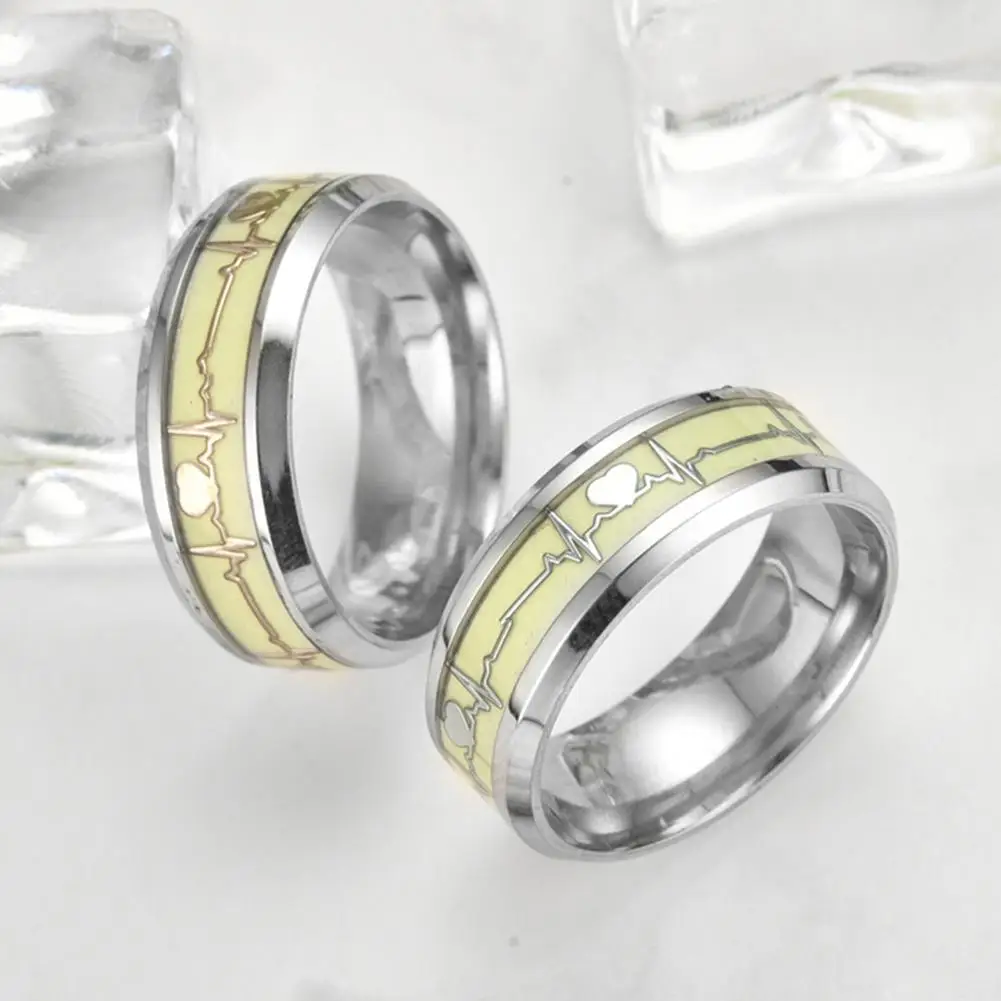 2019 Fashion Creative Rings Couple Heartbeat Pattern Luminous Finger Ring Valentine's Day Statement Jewelry Gift Wedding Bands
2019 Fashion Creative Rings Couple Heartbeat Pattern Luminous Finger Ring Valentine's Day Statement Jewelry Gift Wedding Bands