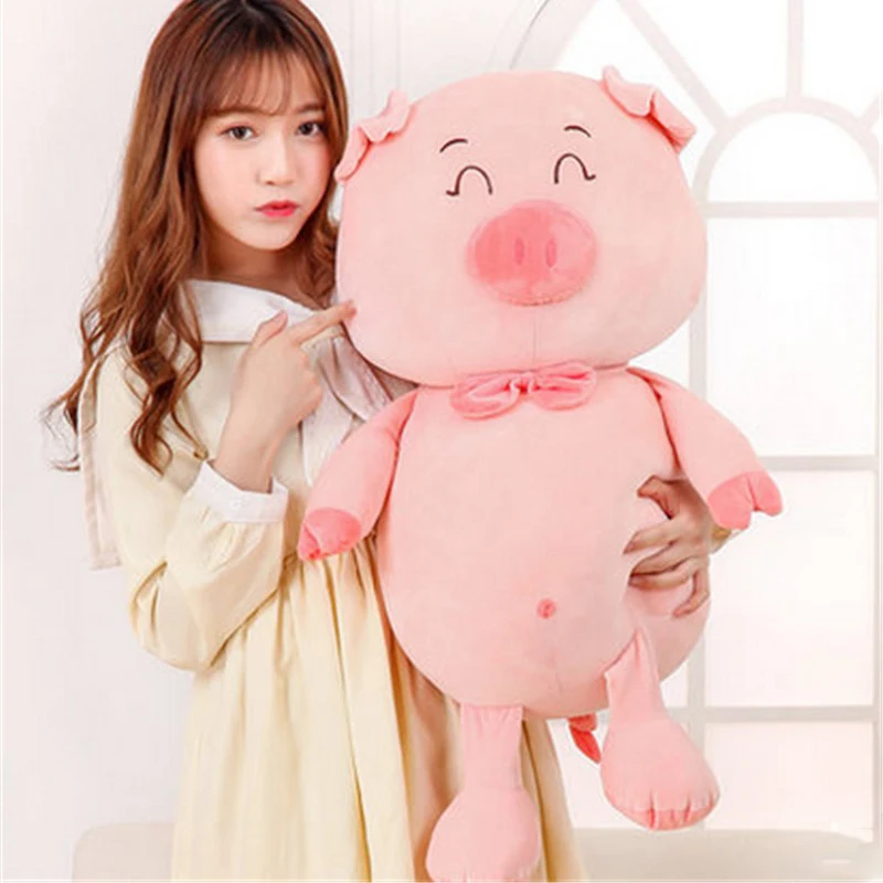 

Fancytrader Big Soft Pink Pig Plush Toys Giant Stuffed Animals Piggy Pillow Doll 28inch Nice Gifts for Christmas Valentine's Day