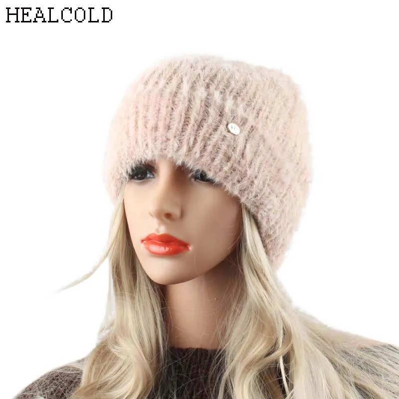 Женская Зимняя кепка мягкая теплая шапка Skullies из искусственного меха норки